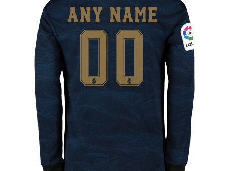 Real Madrid Custom Long Sleeve 19 20 Away Jersey on Sale