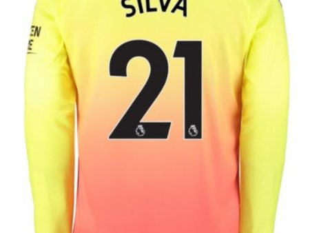 David Silva Manchester City Long Sleeve 19 20 Third Jersey For Sale