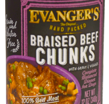 Evanger s Hand Packed Grain Free Braised Beef Chunks with Gravy Canned Dog Food Discount